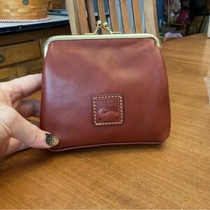 Dooney & Bourke Florentine Leather framed wallet kiss lock GINGER NWT